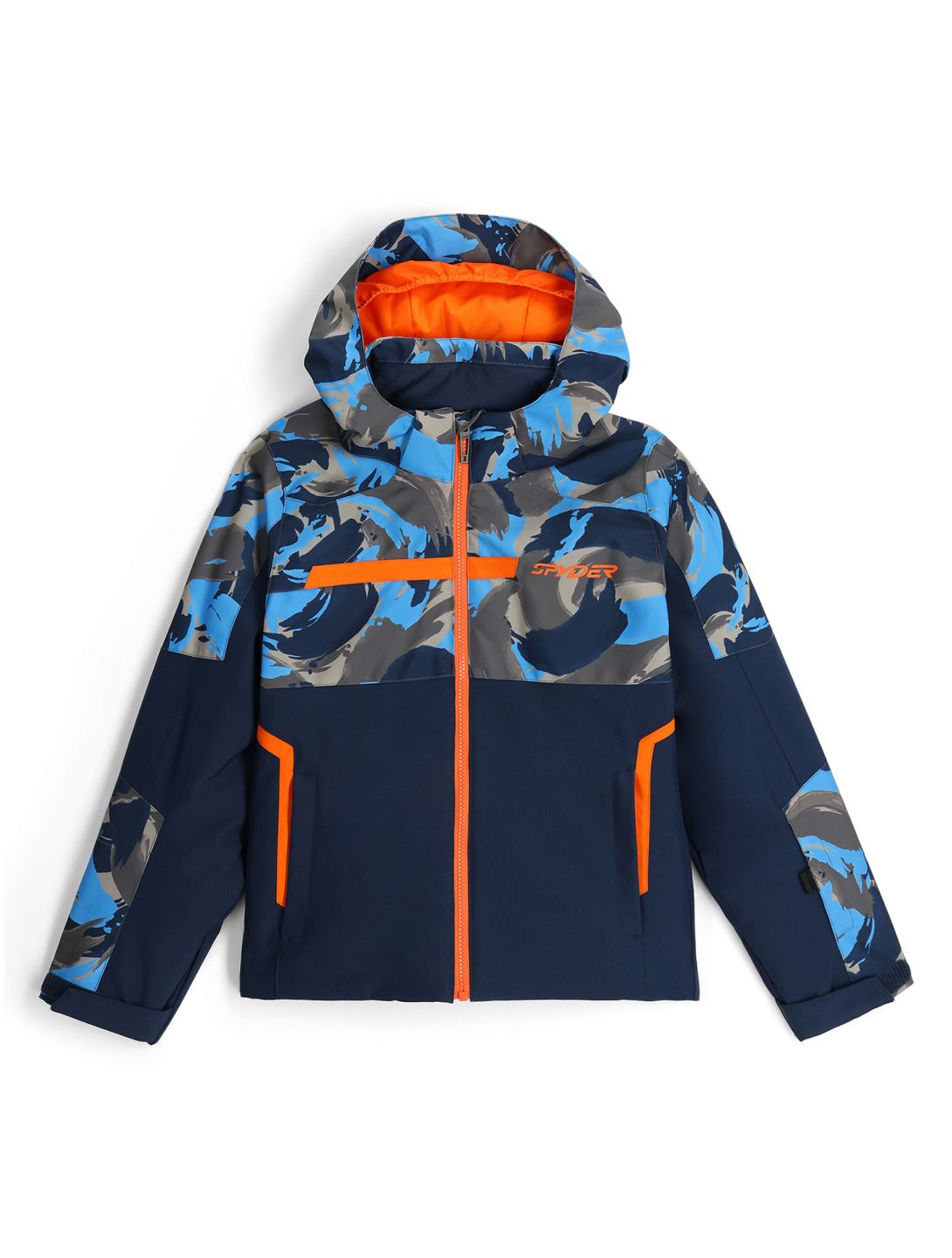 Spyder, Challenger ski-jas kinderen Camouflage Aether Blue blauw 