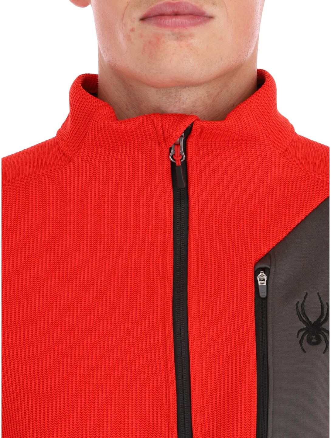 Spyder, Bandit 1/2 Zip skipully heren Volcano rood 