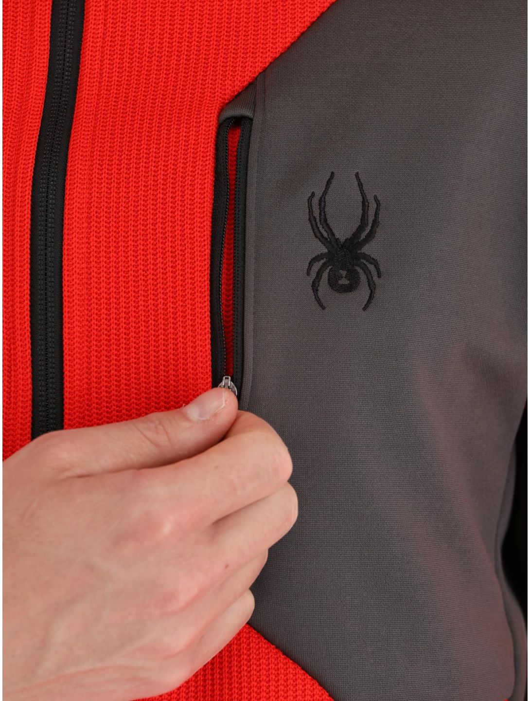 Spyder, Bandit 1/2 Zip skipully heren Volcano rood 