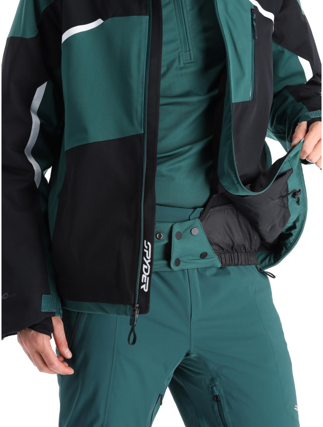 Spyder, Leader ski-jas heren Cypress Green groen, zwart 