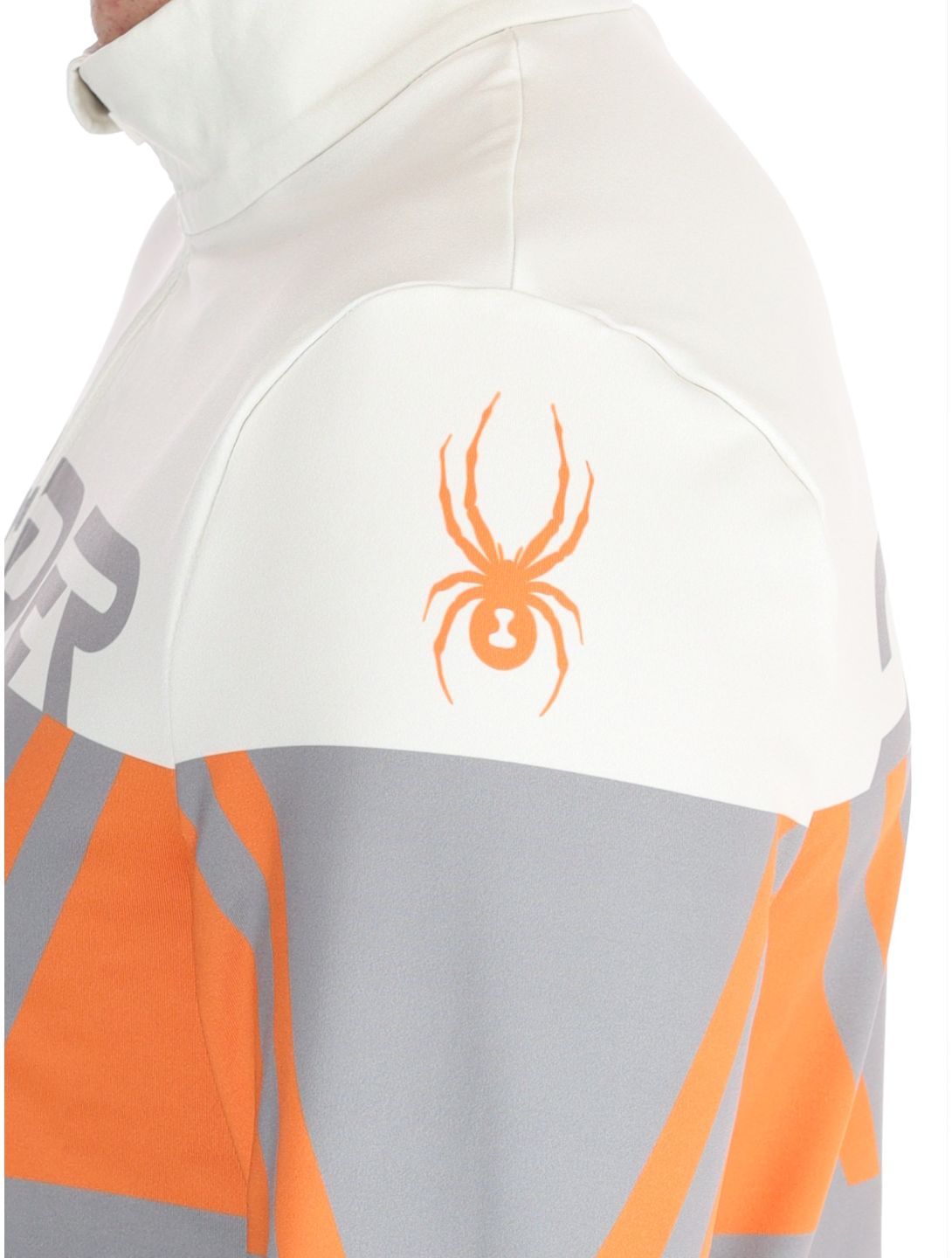 Spyder, Podium 1/2 Zip GA Ski pully heren Concrete Grijs, Oranje 