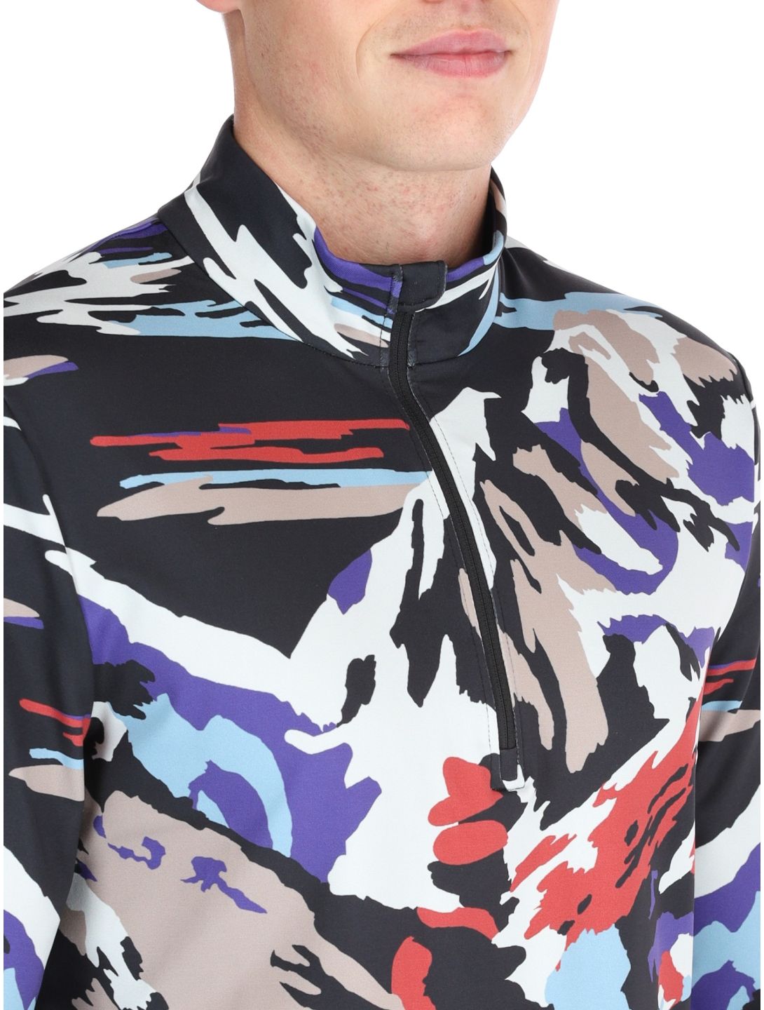 Spyder, Podium 1/2 Zip GA Ski pully heren Paint By Numbers Purple Flash Multicolor 