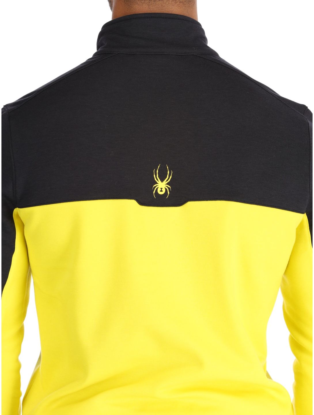 Spyder, Speed Fleece 1/2 Zip skipully heren Acid Yellow geel, zwart 