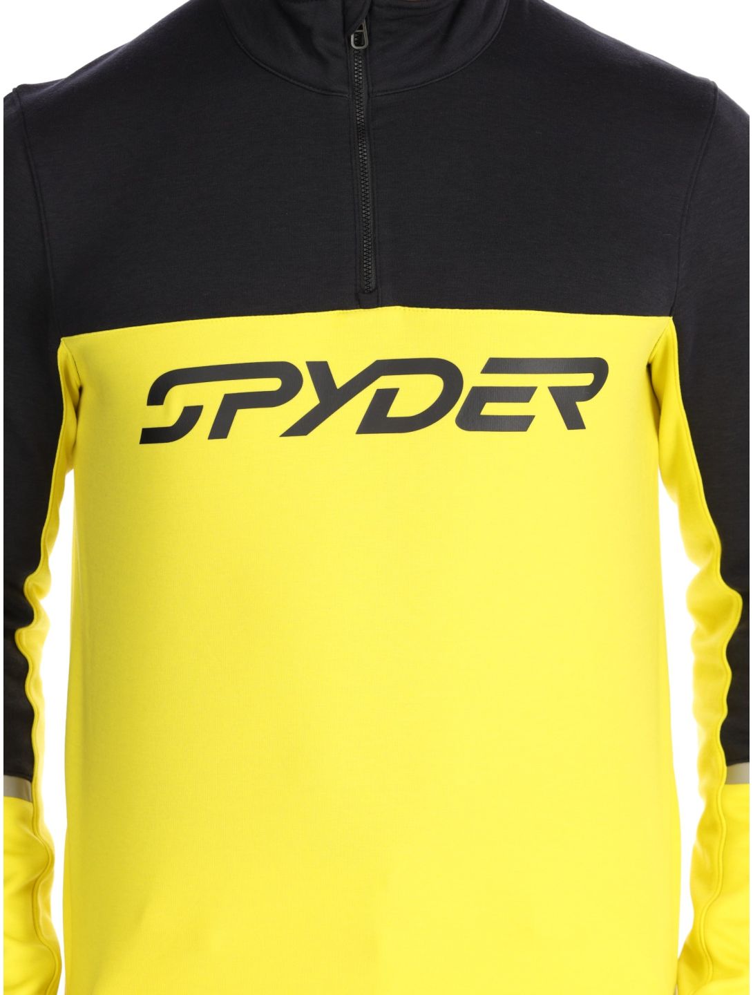 Spyder, Speed Fleece 1/2 Zip skipully heren Acid Yellow geel, zwart 