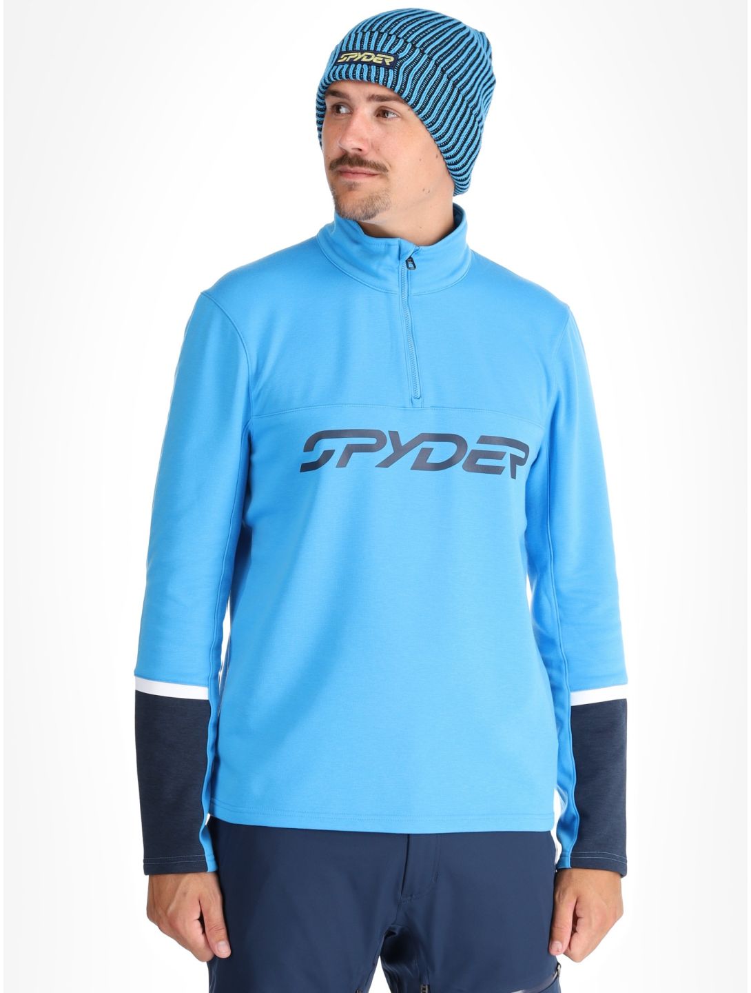 Spyder, Speed Fleece 1/2 Zip skipully heren Aether Blue blauw 