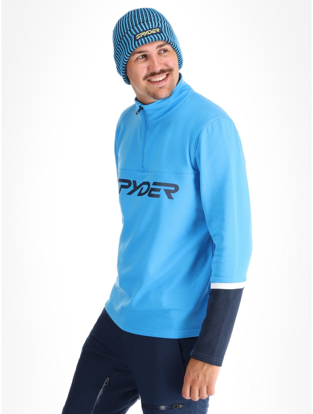 Spyder, Speed Fleece 1/2 Zip skipully heren Aether Blue blauw 