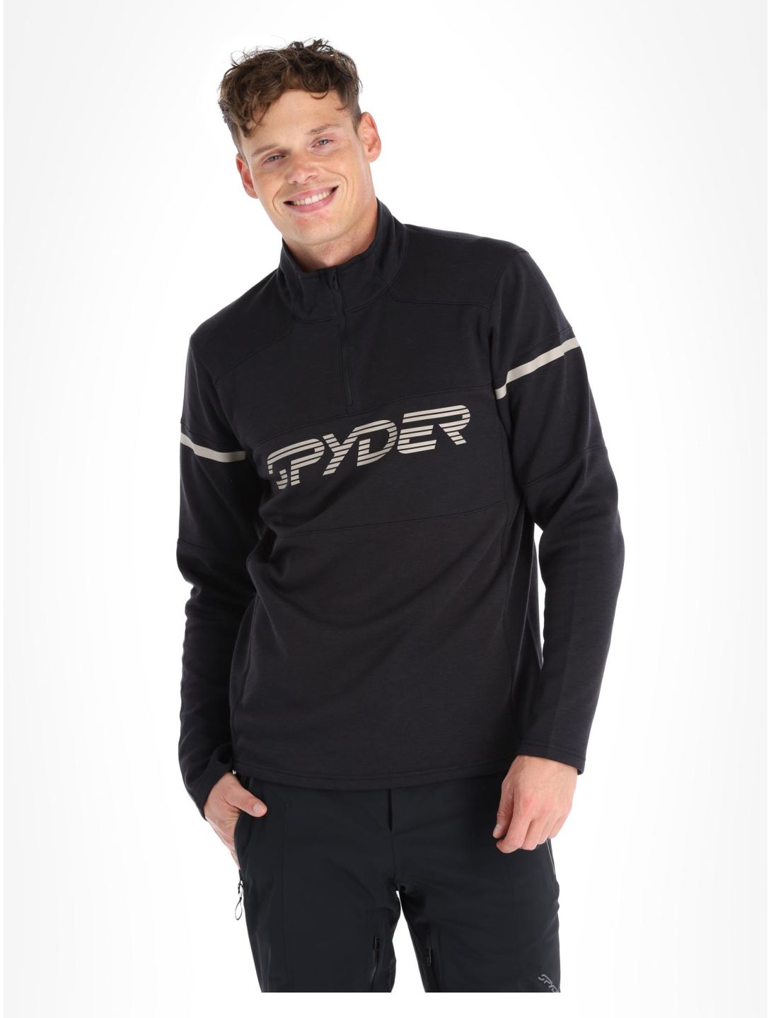 Spyder, Speed Fleece 1/2 Zip skipully heren Black zwart 