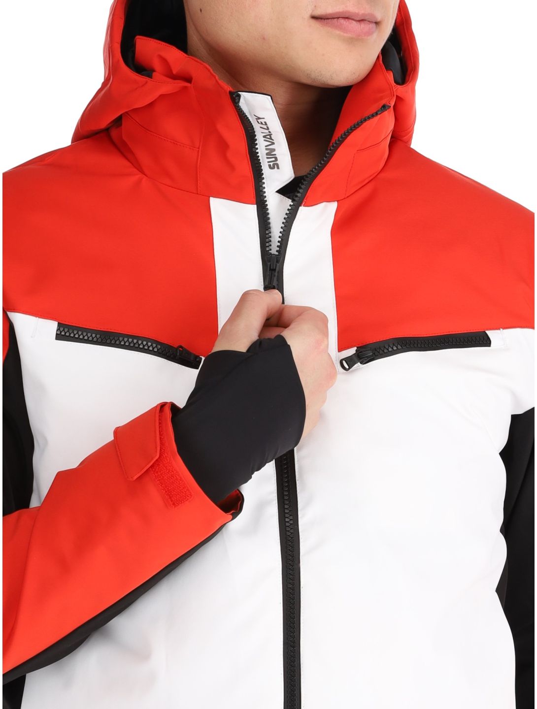 Sun Valley, Draggo AA Jas gevoerd heren Blanc Rood, Wit 