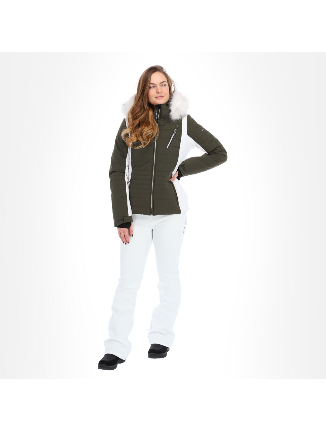 Sun Valley, Kelp ski-jas dames khaki Groen