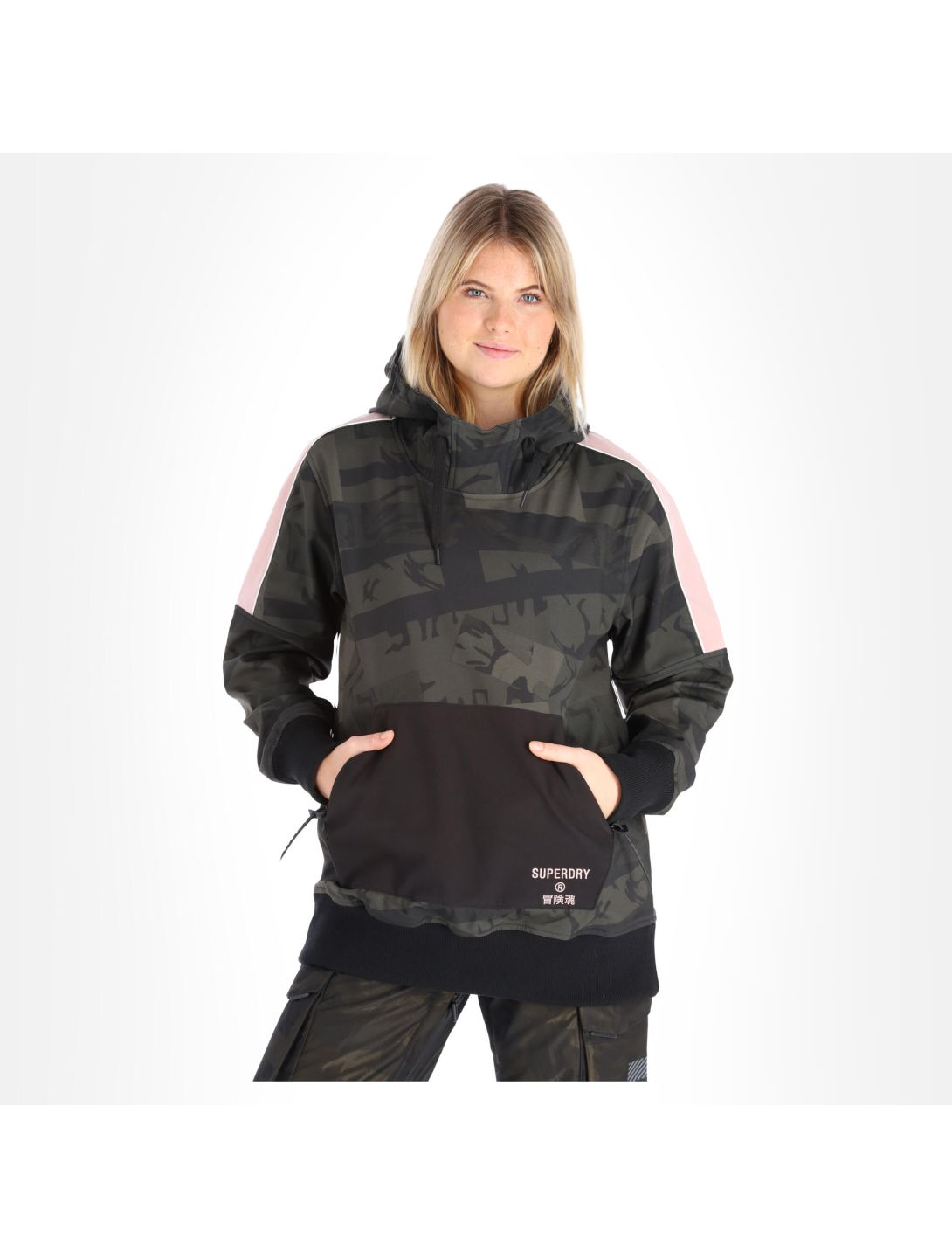 Superdry, Freestyle Tech Overhead winter anorak dames camo groen 