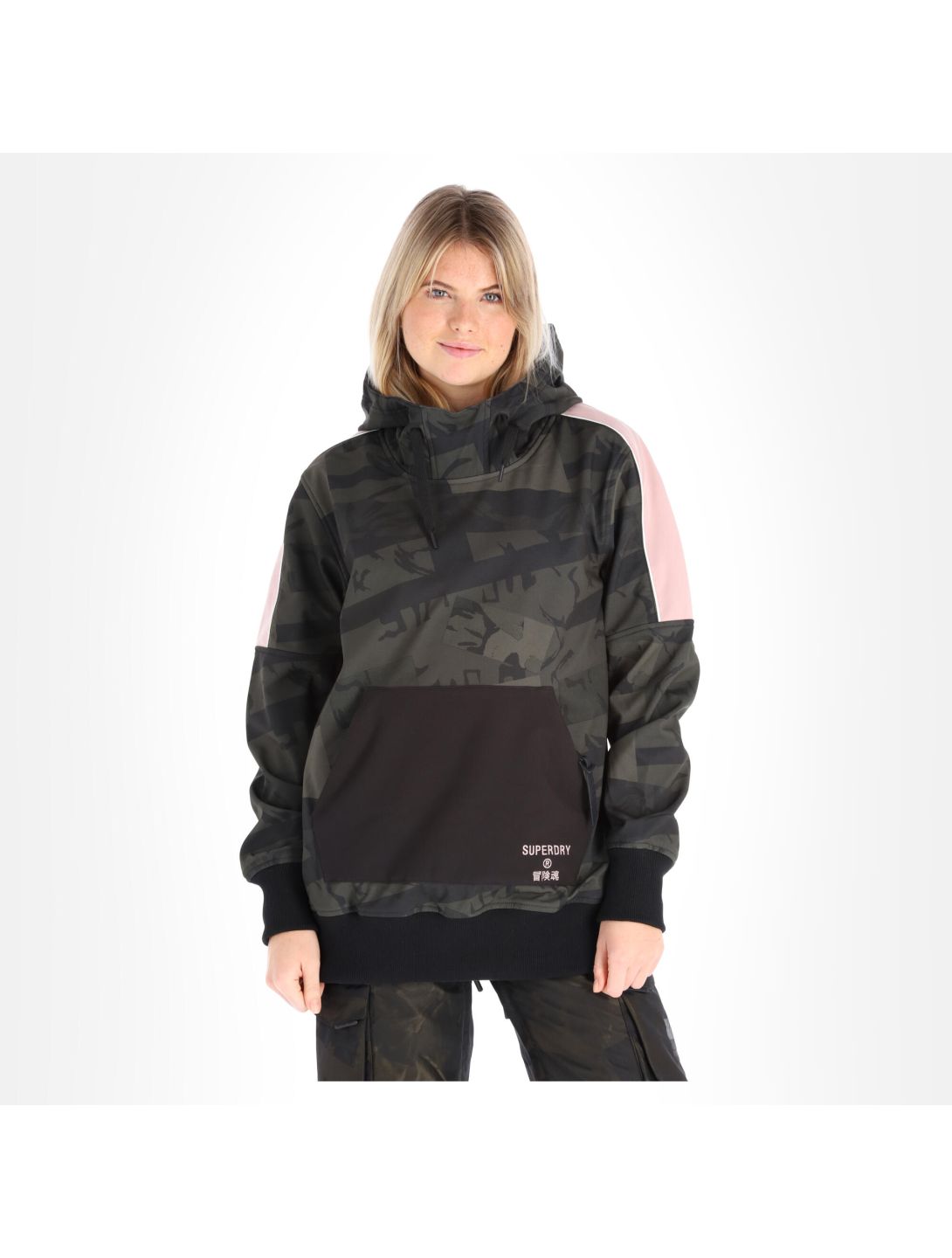 Superdry, Freestyle Tech Overhead winter anorak dames camo groen 