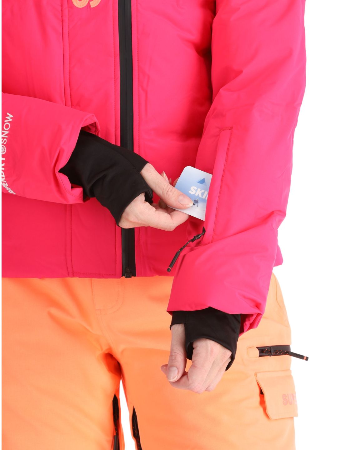 Superdry, Hooded Ski Boxy Puffer AA Jas gevoerd dames Hyper Fire Pink Roze 