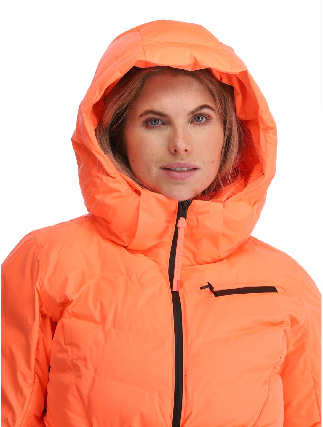 Superdry, Ski Luxe Puffer AA Jas gevoerd dames Pastelline Coral Roze 