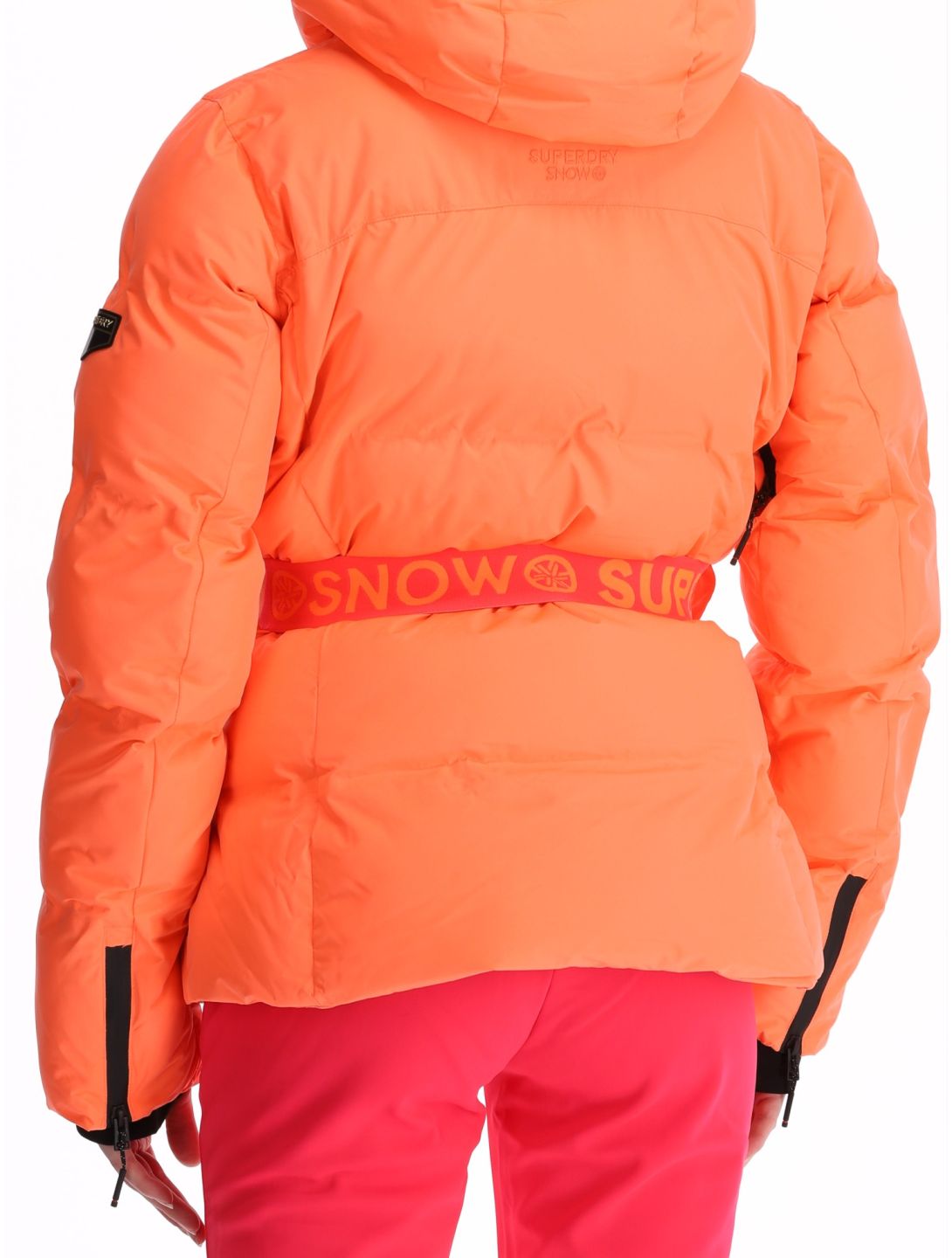 Superdry, Ski Luxe Puffer AA Jas gevoerd dames Pastelline Coral Roze 