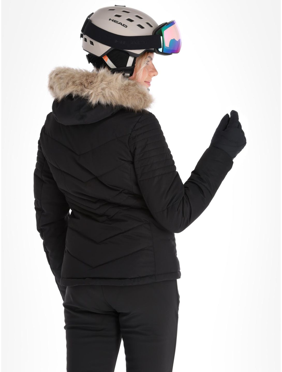 Superdry, Ski Luxe Puffer ski-jas dames Black zwart 