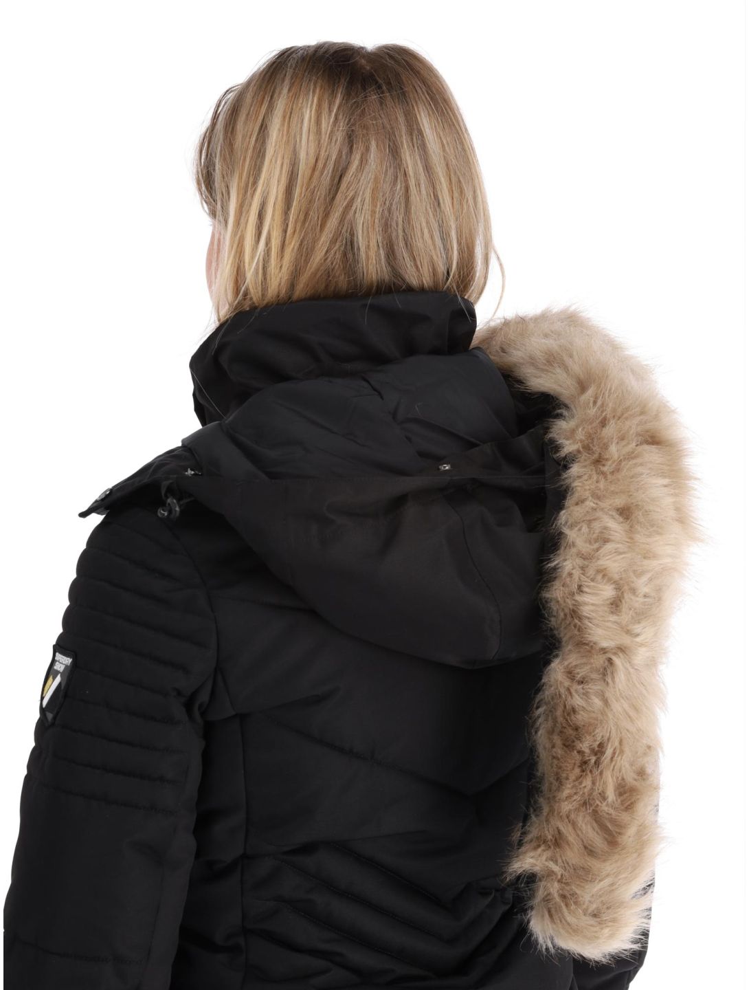 Superdry, Ski Luxe Puffer ski-jas dames Black zwart 