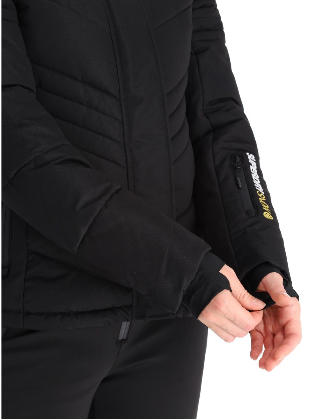 Superdry, Ski Luxe Puffer ski-jas dames Black zwart 