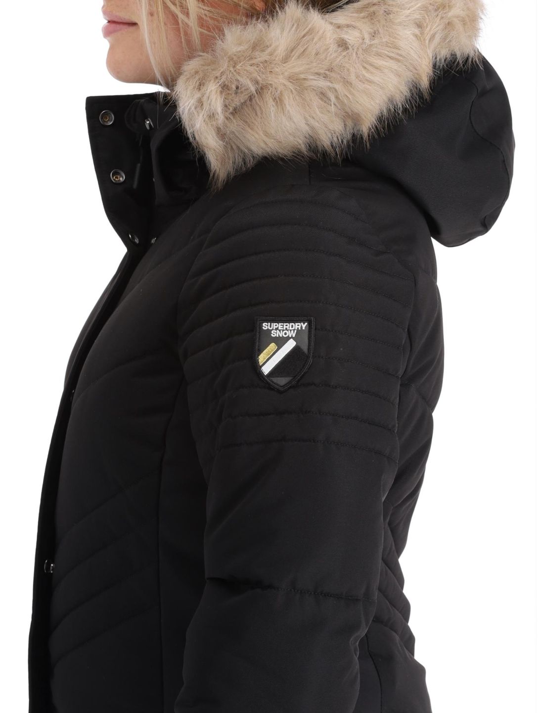 Superdry, Ski Luxe Puffer ski-jas dames Black zwart 