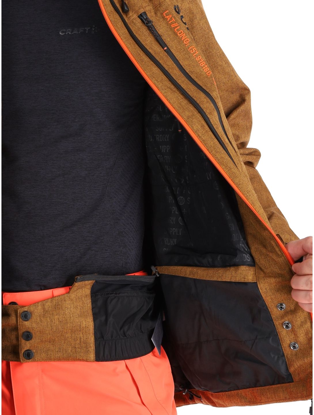 Superdry, Ski Peak Rescue AA Jas gevoerd heren Tobacco Brown Marl Bruin 