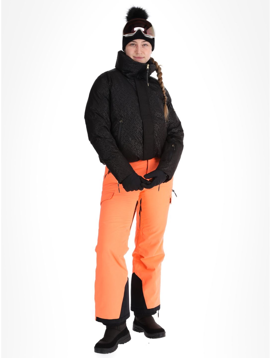 Superdry, Ski Slalom Puffer AA Jas gevoerd dames Superdry Monogram Black Luxe Wit, Zwart 