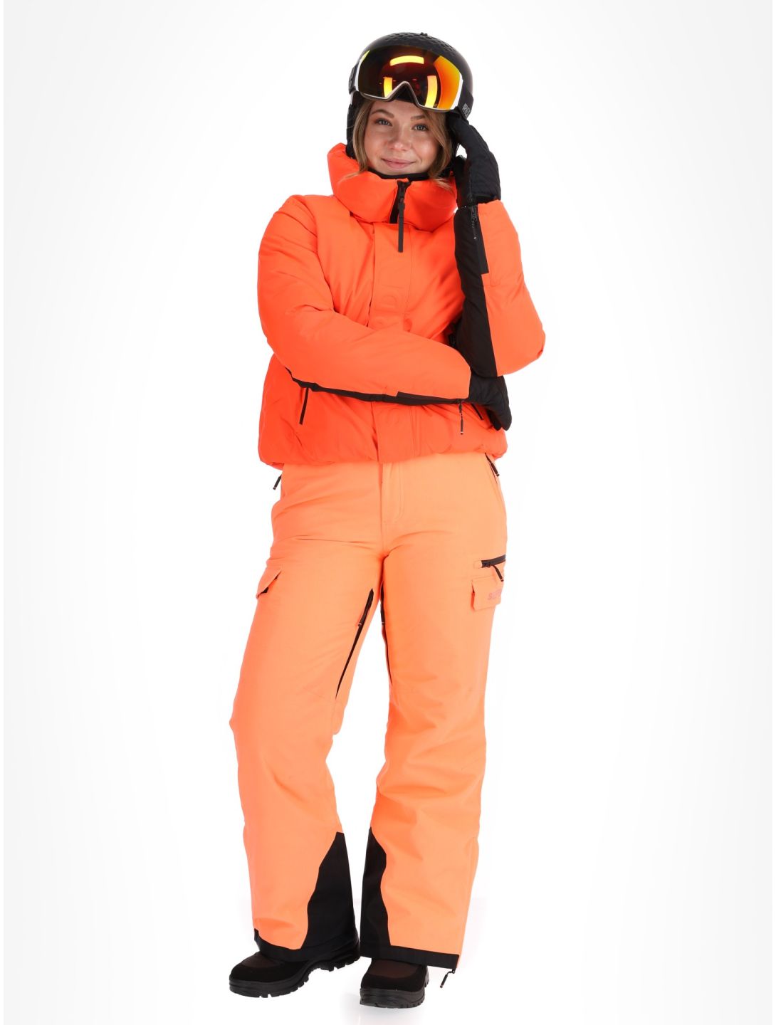 Superdry, Ski Slalom Puffer AA Jas gevoerd dames Volcanic Coral Roze 