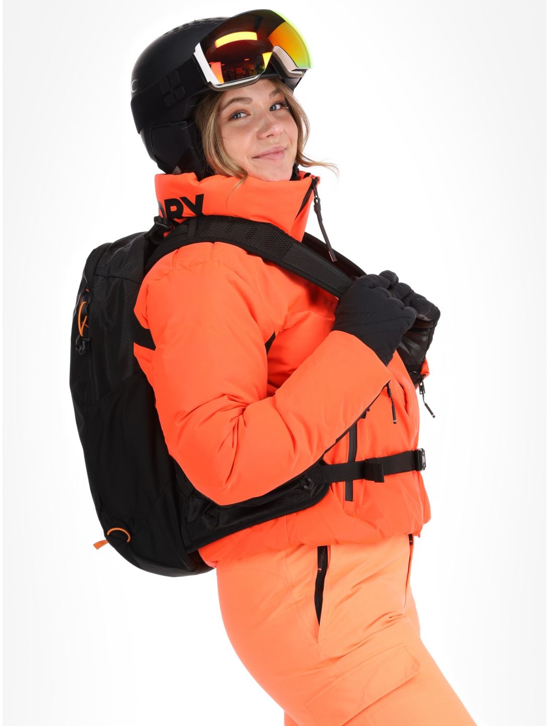 Superdry, Ski Slalom Puffer AA Jas gevoerd dames Volcanic Coral Roze 