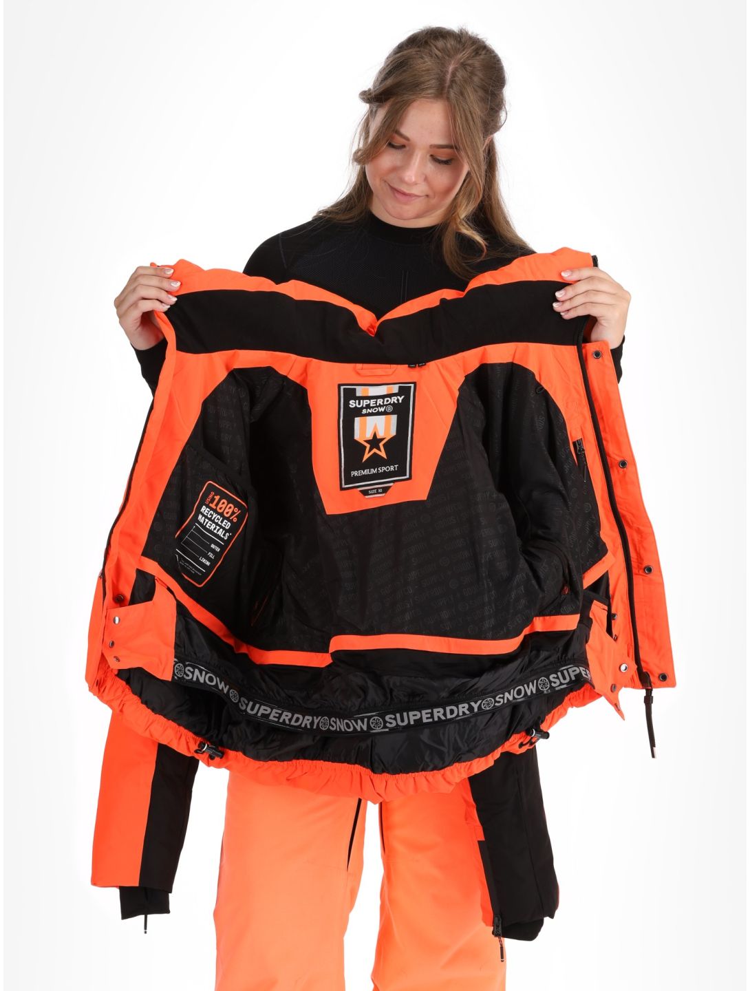 Superdry, Ski Slalom Puffer AA Jas gevoerd dames Volcanic Coral Roze 