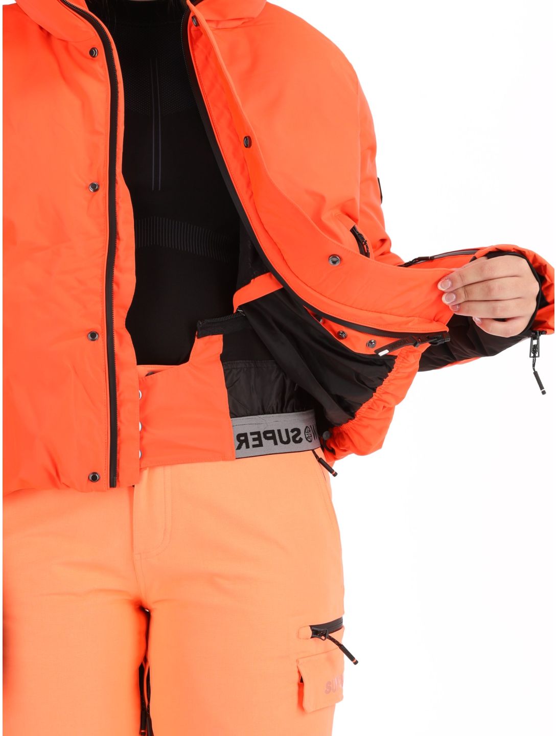 Superdry, Ski Slalom Puffer AA Jas gevoerd dames Volcanic Coral Roze 