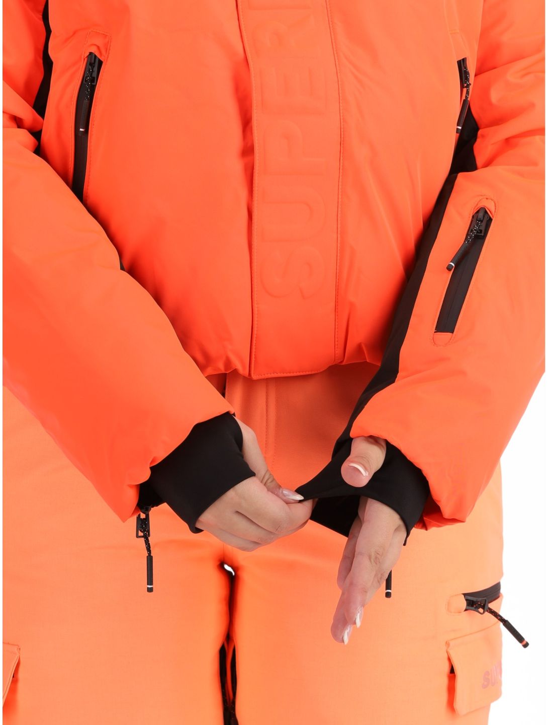 Superdry, Ski Slalom Puffer AA Jas gevoerd dames Volcanic Coral Roze 