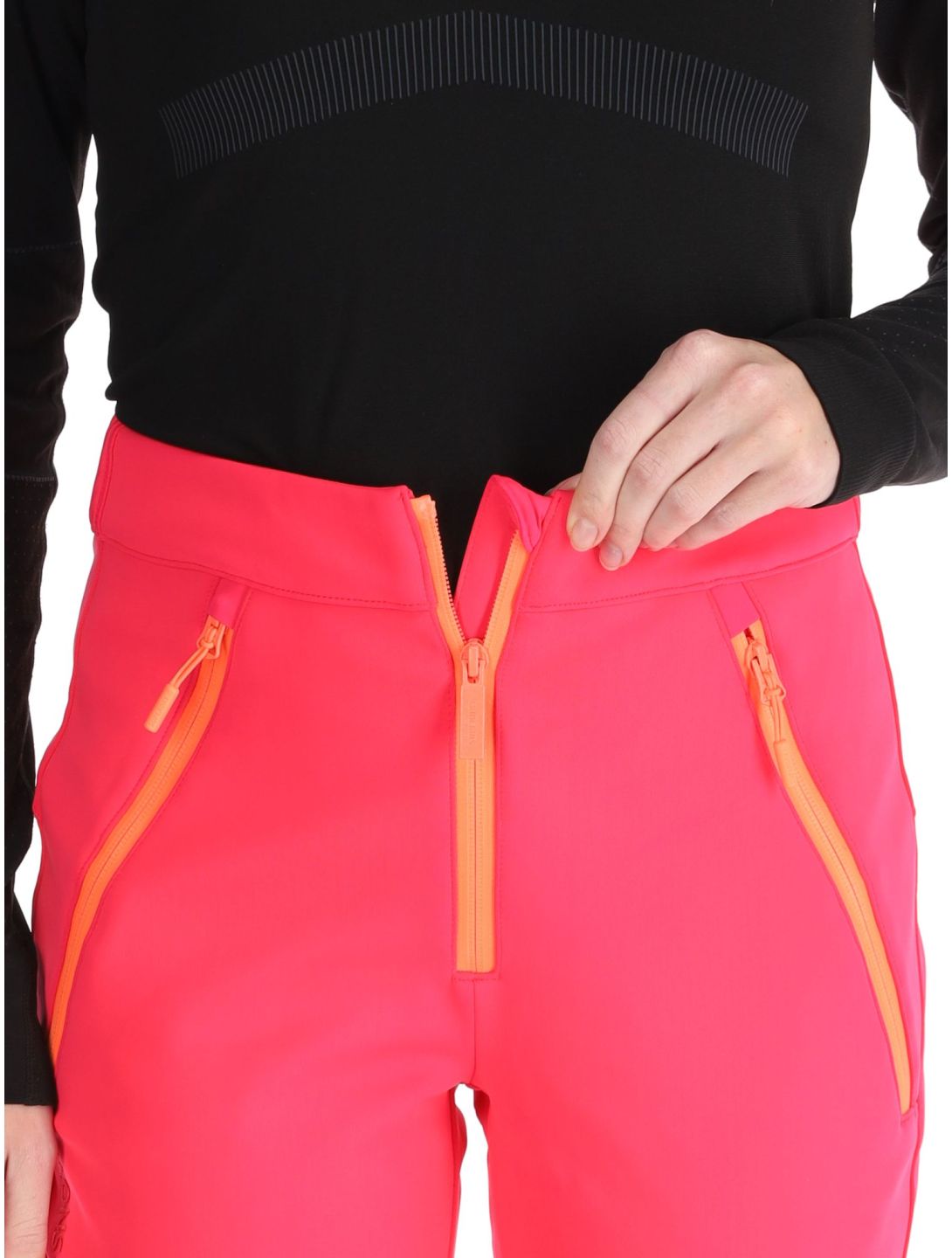 Superdry, Ski Softshell Slim BC Skibroek Softshell dames Hyper Fire Pink Roze 