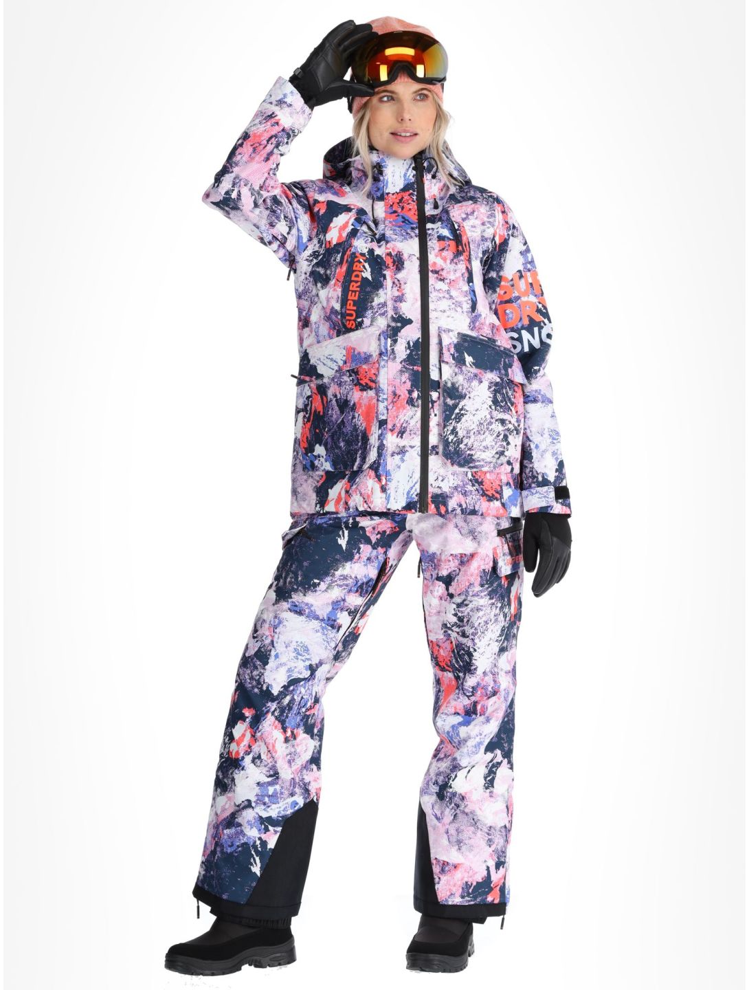 Superdry, Ski Ultimate Rescue AA Jas gevoerd dames Mountain Mesh Purple Multicolor, Paars 