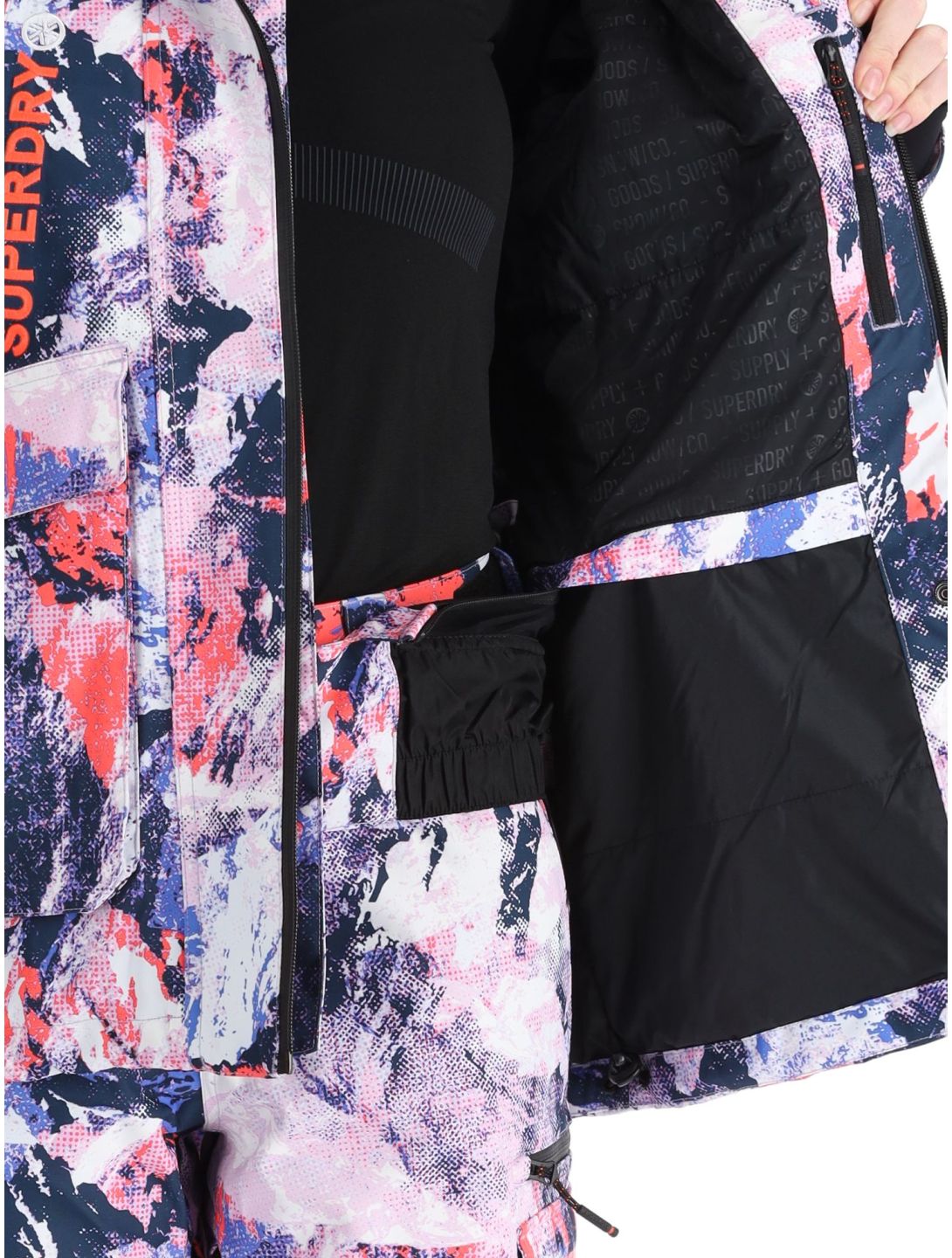 Superdry, Ski Ultimate Rescue AA Jas gevoerd dames Mountain Mesh Purple Multicolor, Paars 