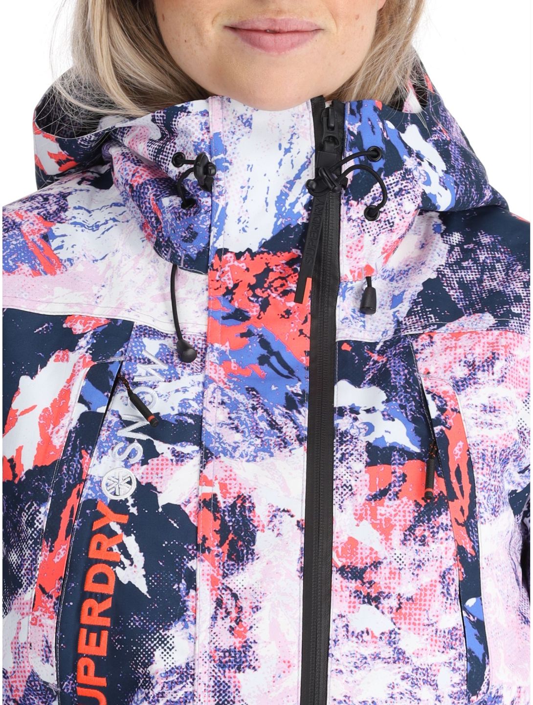 Superdry, Ski Ultimate Rescue AA Jas gevoerd dames Mountain Mesh Purple Multicolor, Paars 