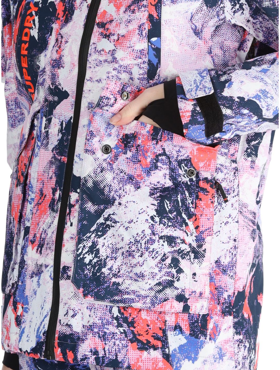 Superdry, Ski Ultimate Rescue AA Jas gevoerd dames Mountain Mesh Purple Multicolor, Paars 