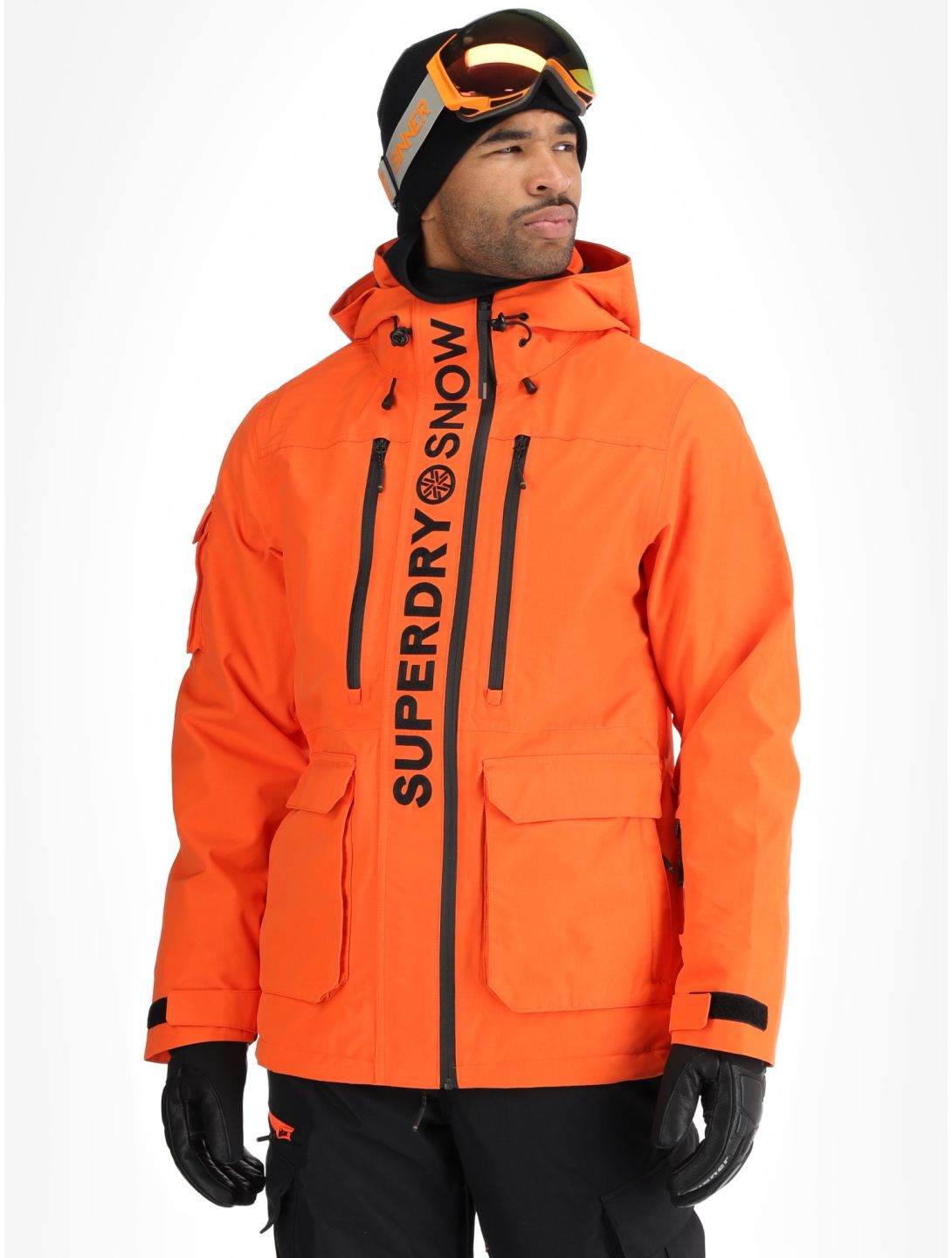 Superdry, Ski Ultimate Rescue AA Jas gevoerd heren Flame Orange Oranje 