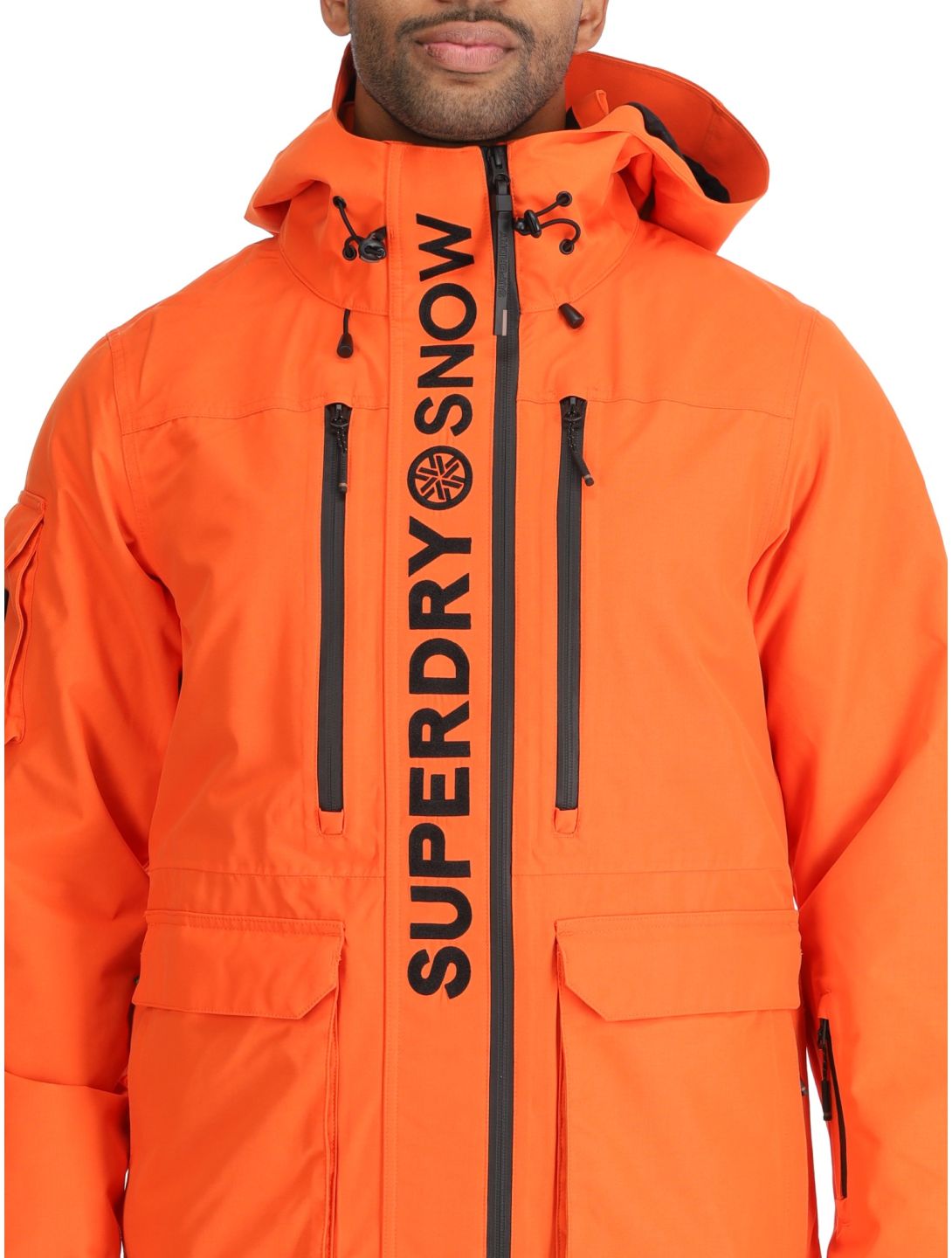 Superdry, Ski Ultimate Rescue AA Jas gevoerd heren Flame Orange Oranje 