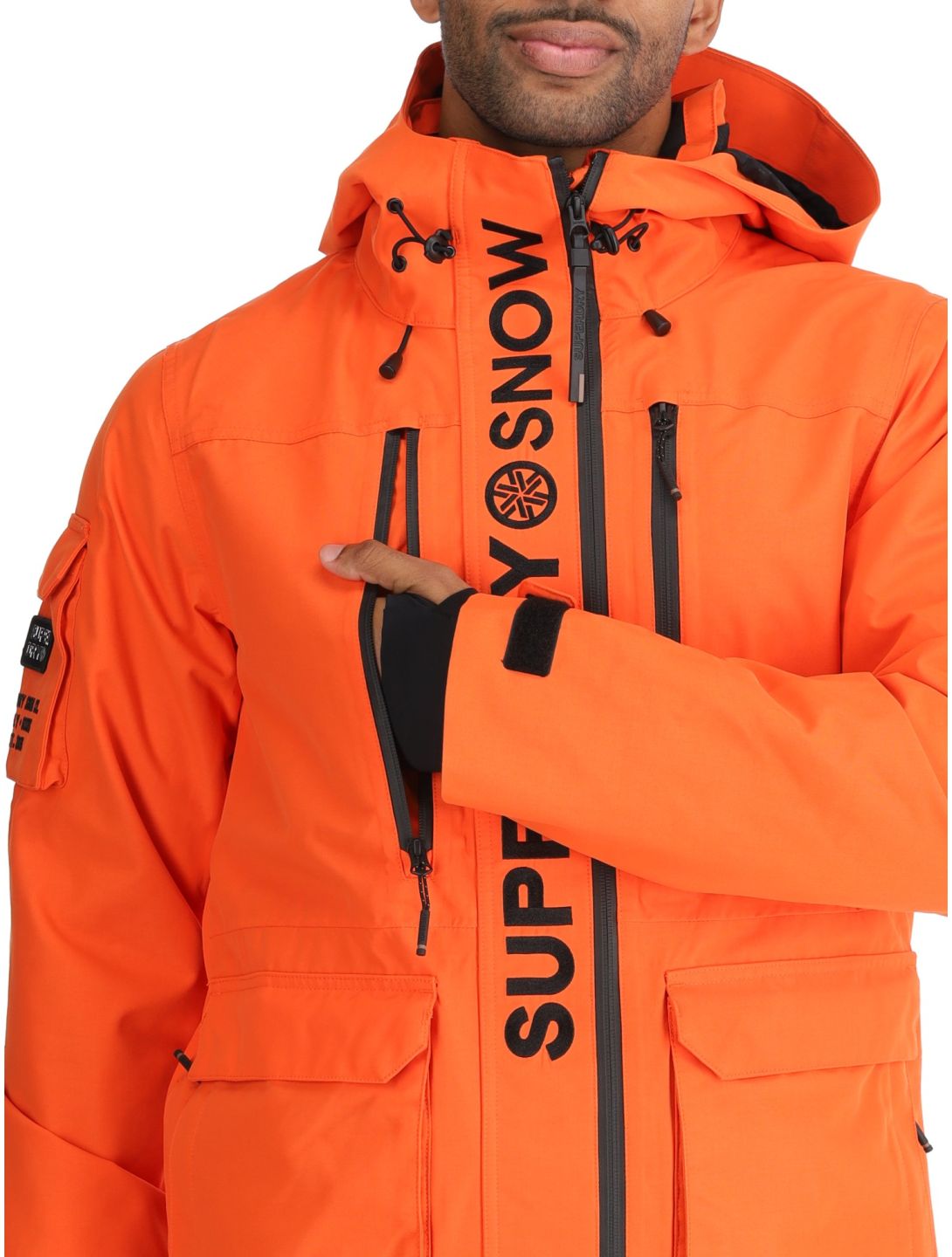 Superdry, Ski Ultimate Rescue AA Jas gevoerd heren Flame Orange Oranje 