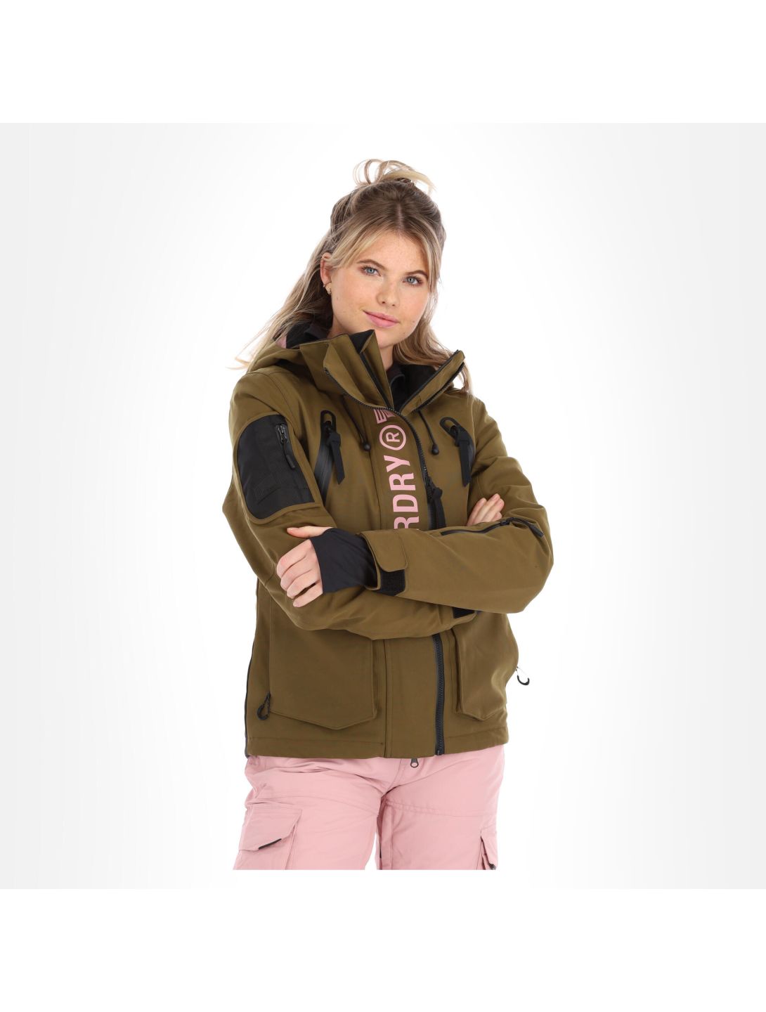 Superdry, Ultimate Rescue Jacket ski-jas dames dusty olive Groen