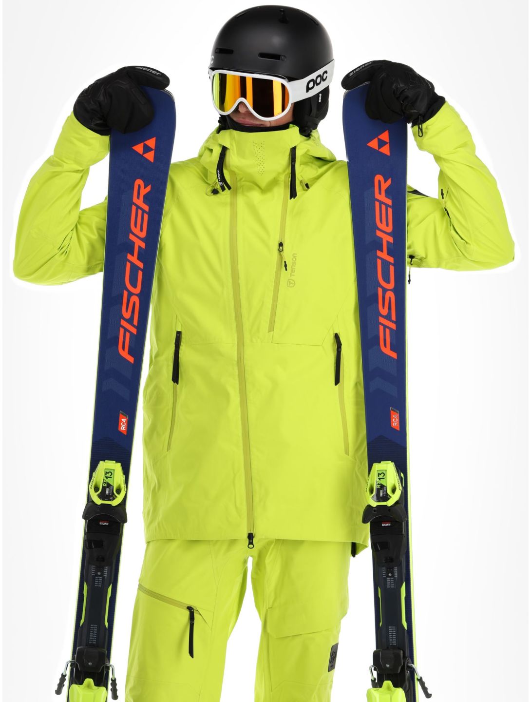 Tenson, Shibui hardshell ski-jas heren Acid Lemon geel 