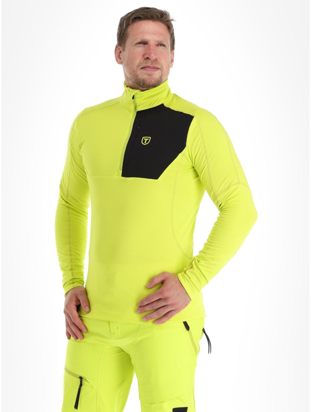 Tenson, TXlite Half Zip skipully heren Acid Lemon geel 