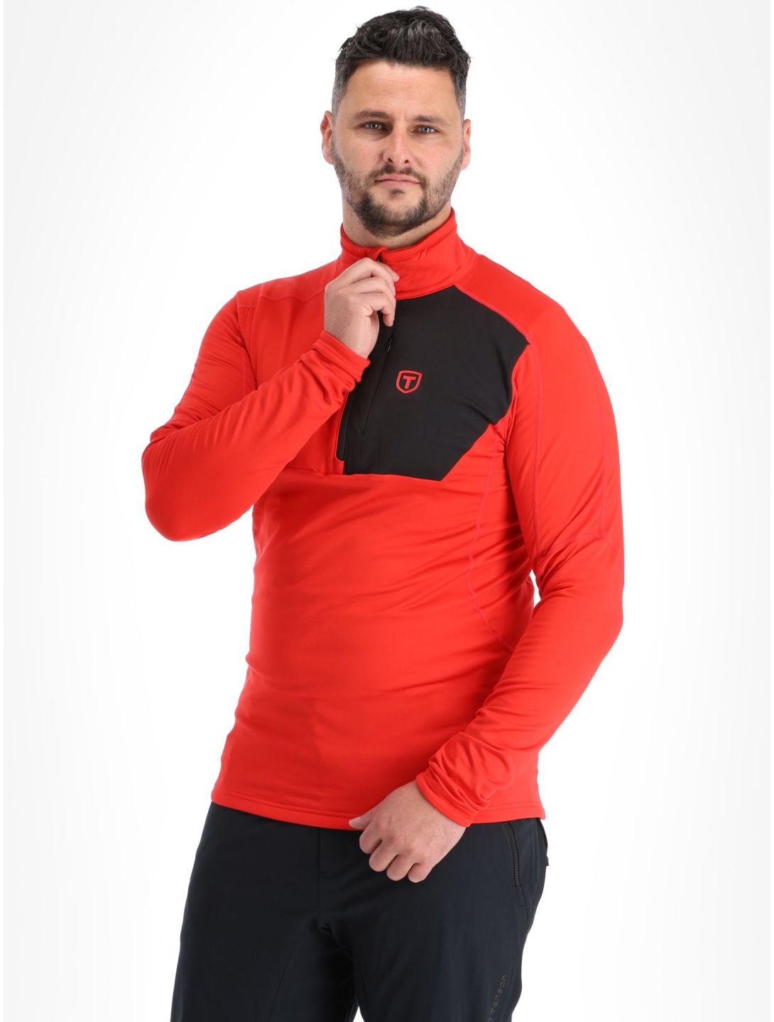 Tenson, Txlite Half Zip skipully heren Fiery Red rood 