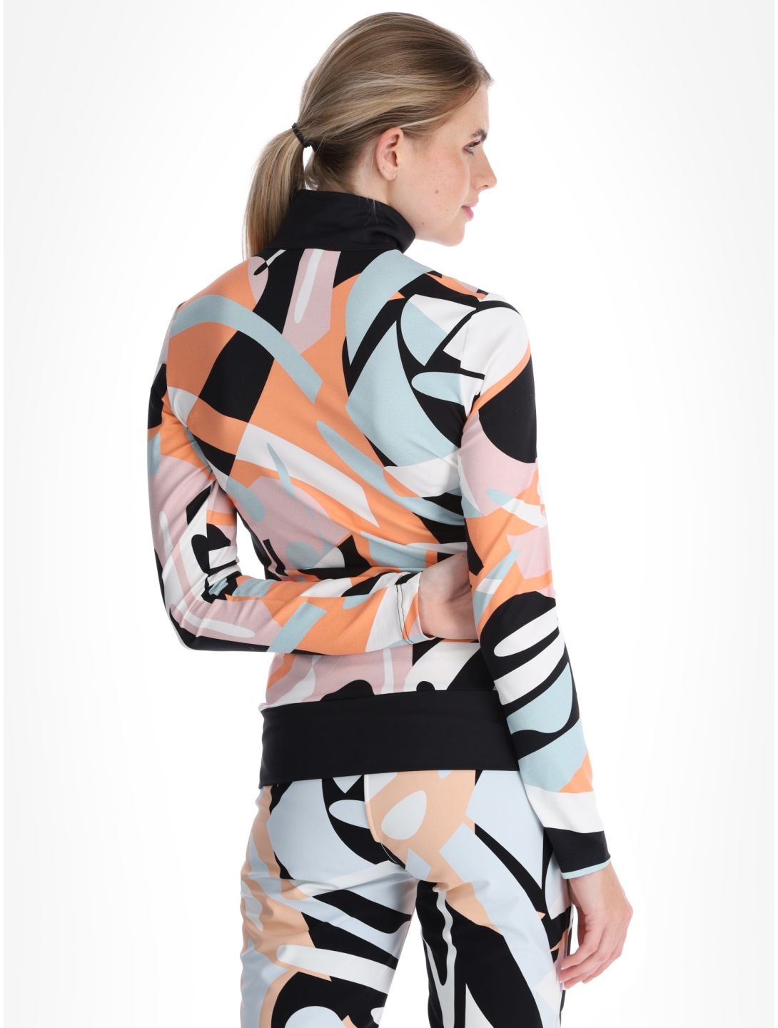 Toni Sailer, Wieka Print GA Ski pully dames Clementine Sorbet Oranje 