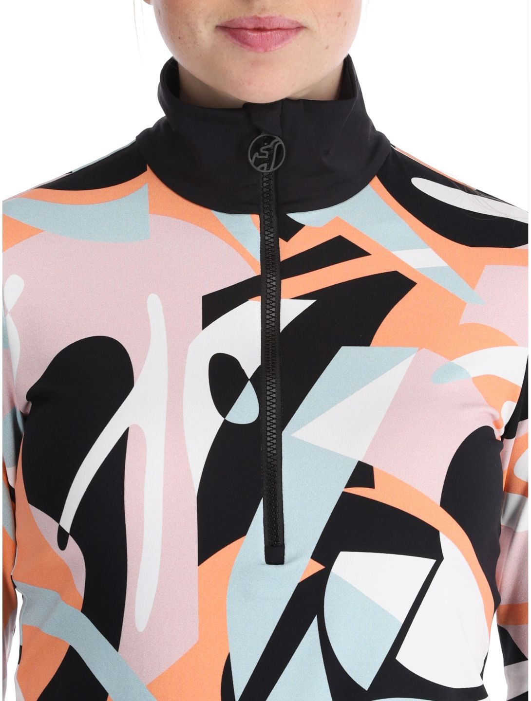 Toni Sailer, Wieka Print GA Ski pully dames Clementine Sorbet Oranje 