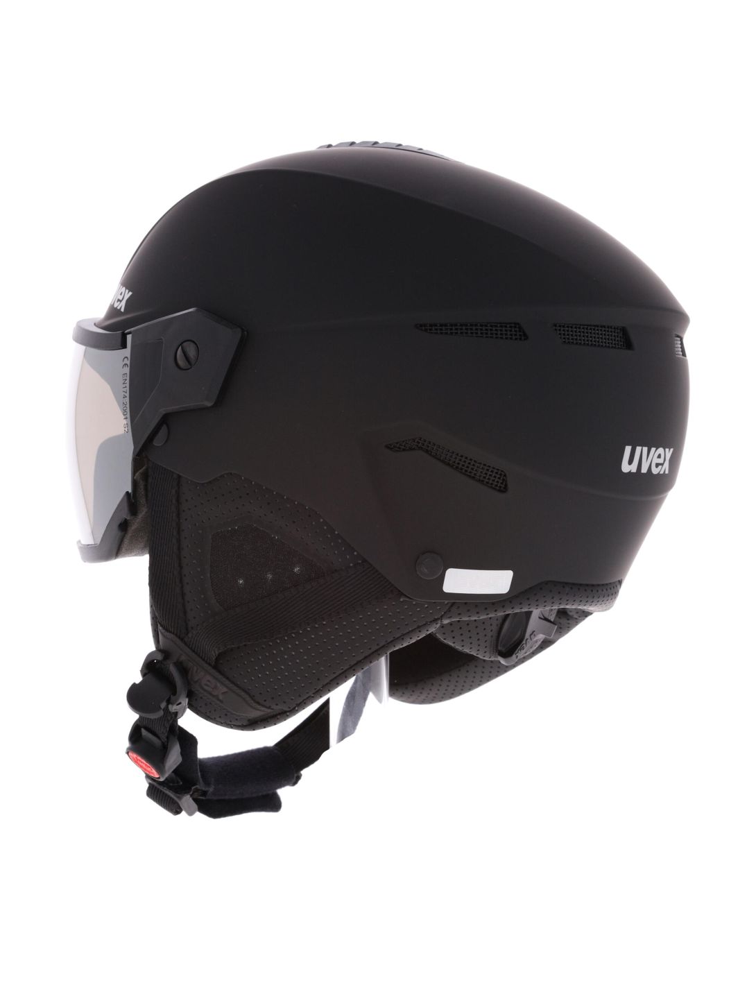 Uvex, Instinct Visor skihelm met vizier unisex Black Matt / Mirror Silver zwart 