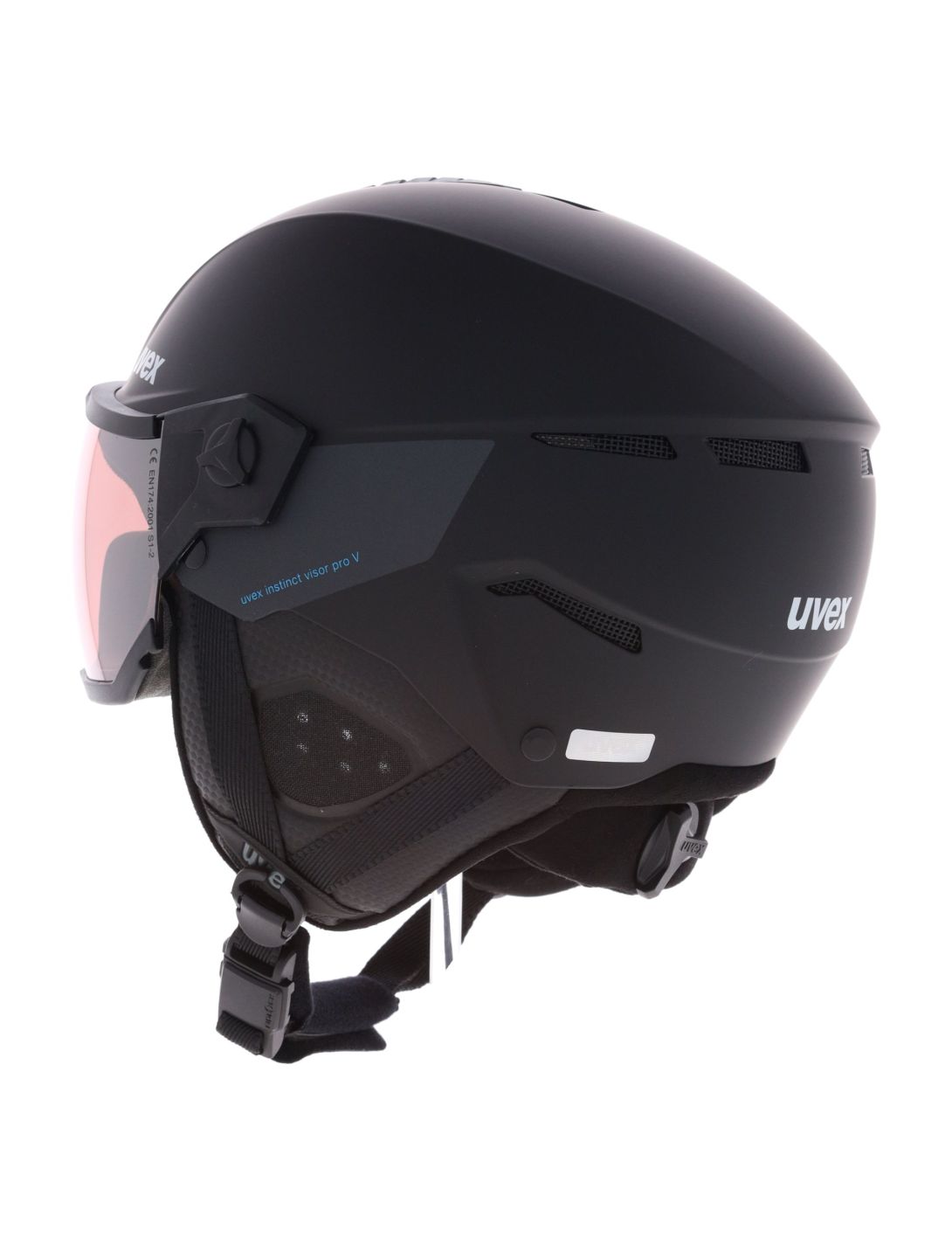 Uvex, Instinct Visor Pro V skihelm met vizier unisex Black Matt / Silver zwart 