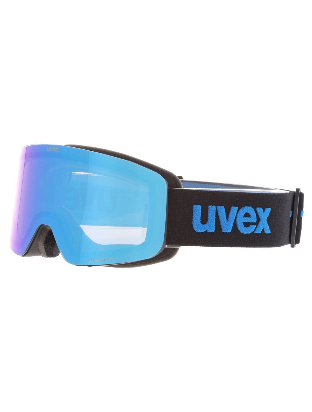 Uvex, Pwdr FM skibril kinderen Black Matt / Mirror Blue blauw, zwart 