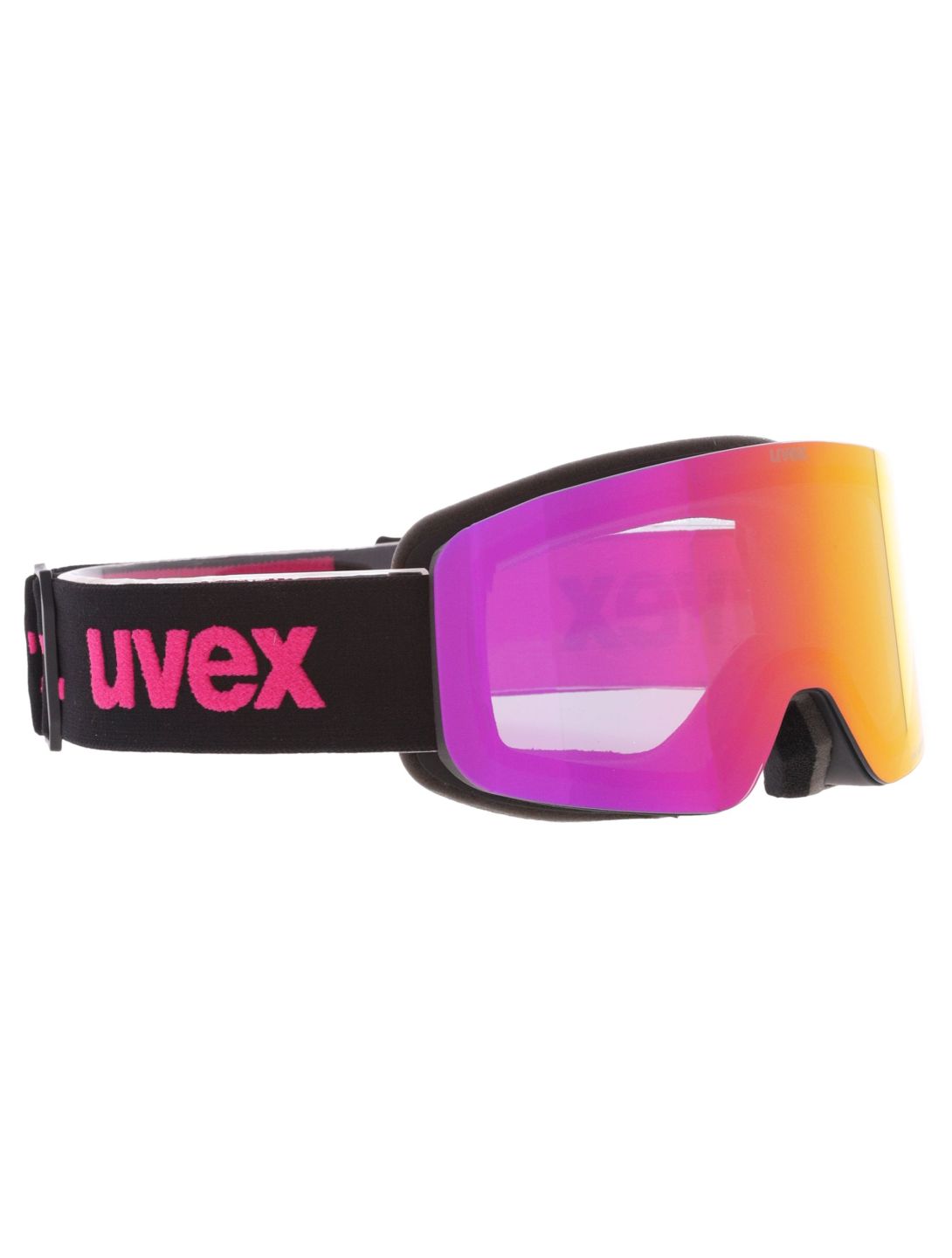 Uvex, Pwdr FM skibril kinderen Black Matt / Mirror Pink roze, zwart 