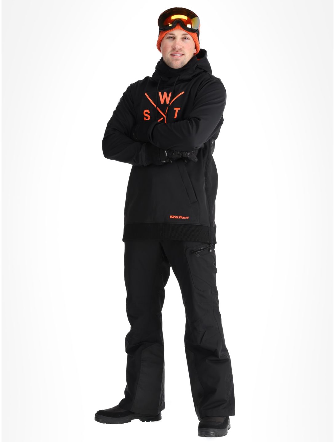 Watts, ORBITAL AC Softshell jas heren Black / Fluo Orange Oranje, Zwart 