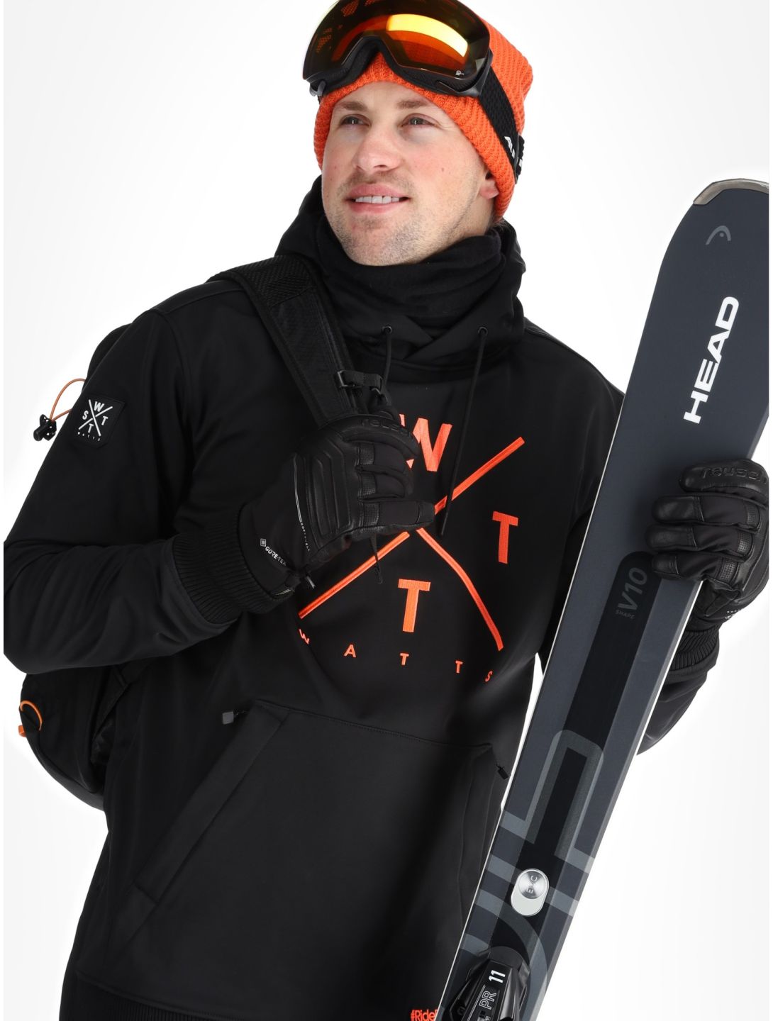 Watts, ORBITAL AC Softshell jas heren Black / Fluo Orange Oranje, Zwart 