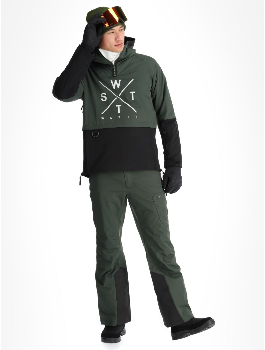 Watts, XMETOD AF Anorak heren Green / Black Groen, Zwart 